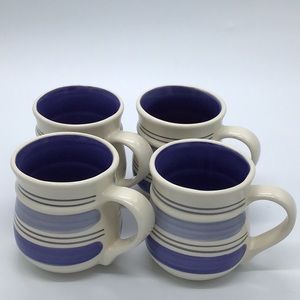 Pfaltzgraff Mexico RIO Blue Stoneware Coffee Mug Set Of 4